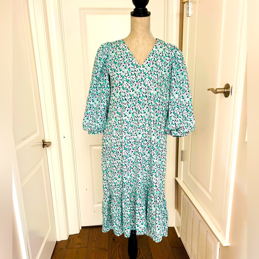 A NEW DAY Floral Short Sleeve Midi Dress Size XS